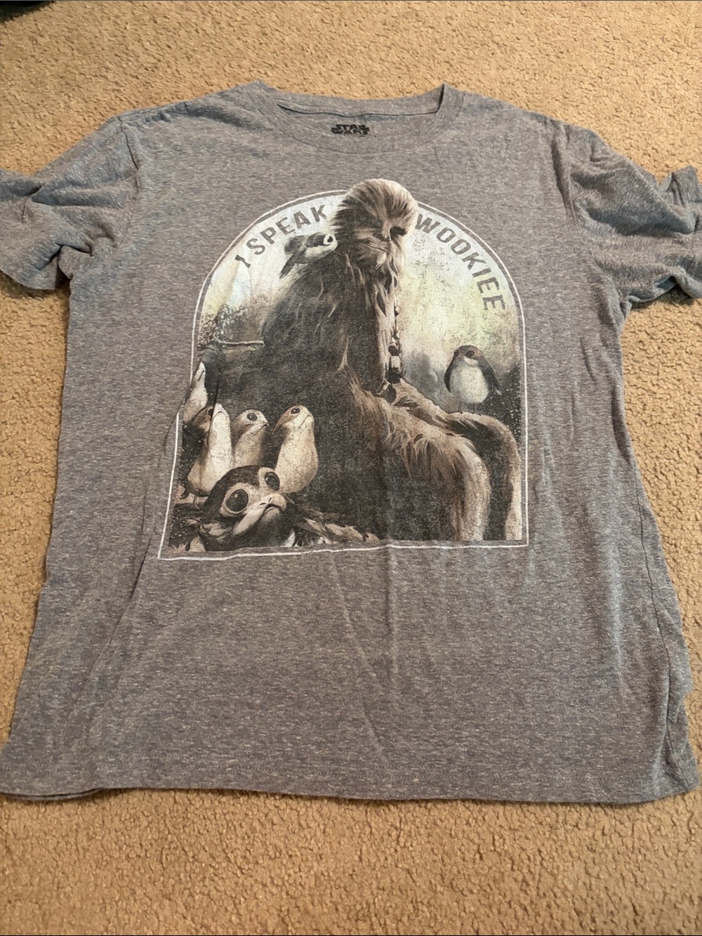 Star Wars Gray 'I Speak Wookiee' Graphic Crew Tee